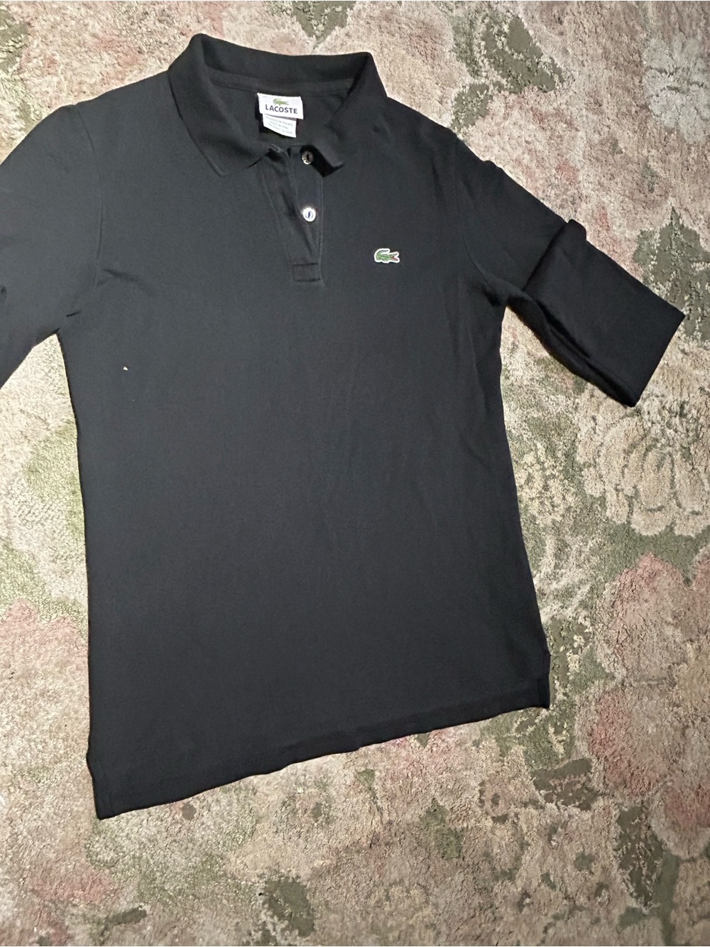 Lacoste women’s Black Polo with Signature Green Crocodile